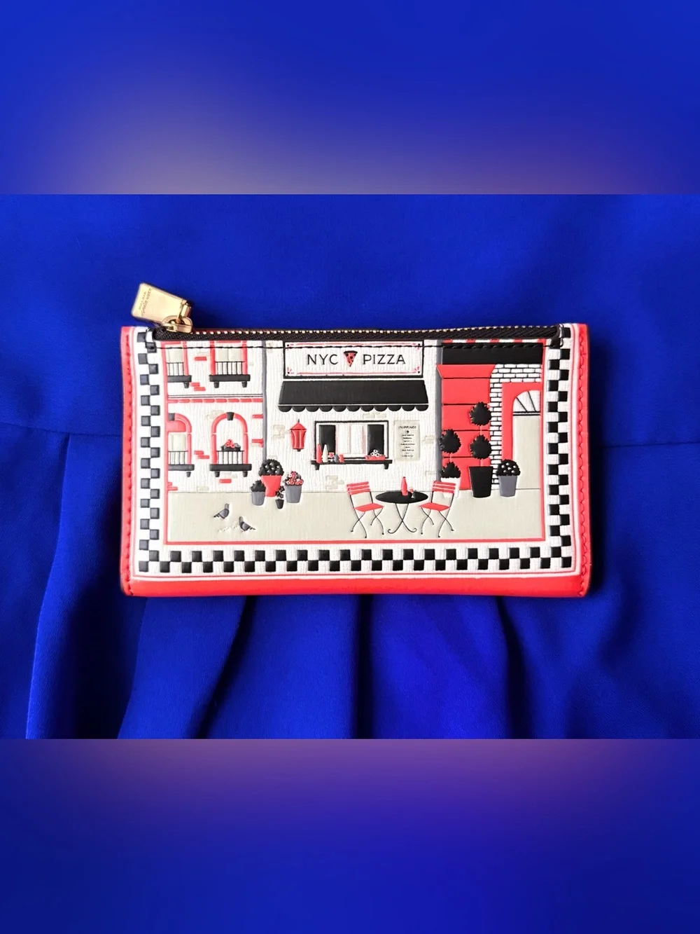Kate Spade Slice Embossed Leather Small Slim Bifold Wallet